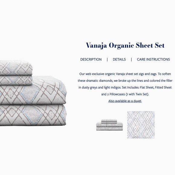 Vanaja Organic Sheet Set - Queen - Picture 3 of 3